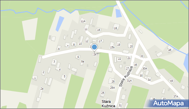 Stara Kuźnica, Stara Kuźnica, 14, mapa Stara Kuźnica