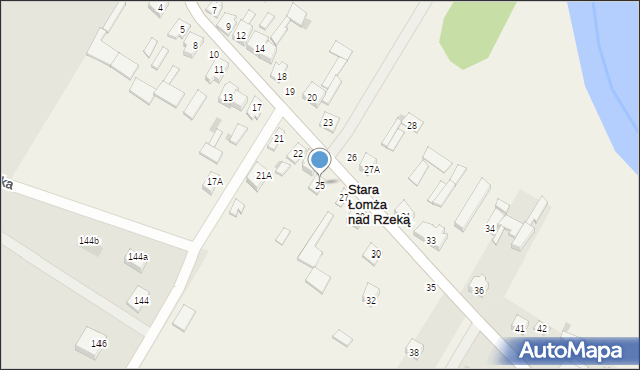 Stara Łomża nad Rzeką, Stara Łomża nad Rzeką, 25, mapa Stara Łomża nad Rzeką