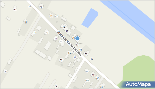 Stara Łomża nad Rzeką, Stara Łomża nad Rzeką, 53, mapa Stara Łomża nad Rzeką