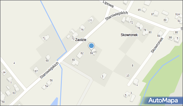 Stara Wieś, Starowiejskich, 64, mapa Stara Wieś