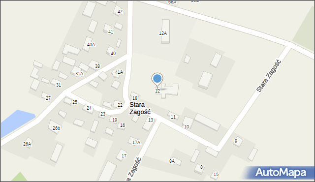 Stara Zagość, Stara Zagość, 12, mapa Stara Zagość