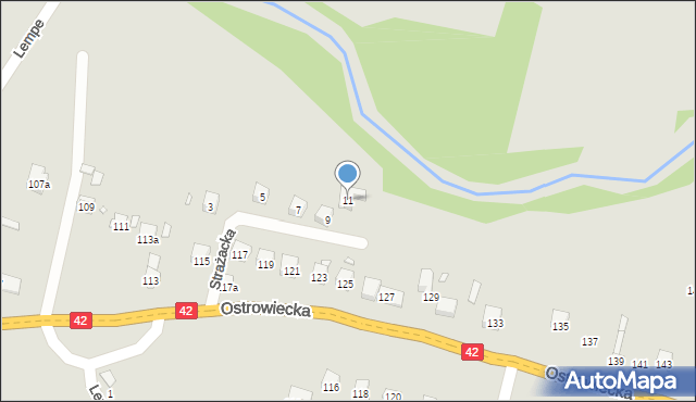 Starachowice, Strażacka, 11, mapa Starachowic