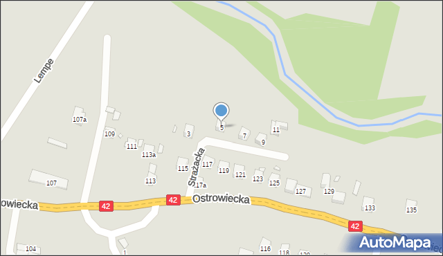 Starachowice, Strażacka, 5, mapa Starachowic