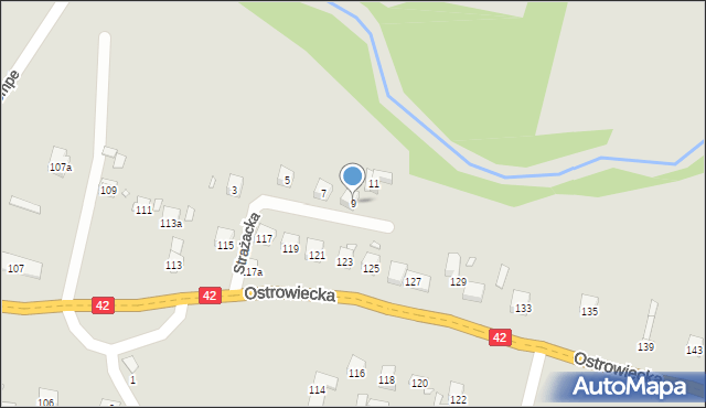 Starachowice, Strażacka, 9, mapa Starachowic