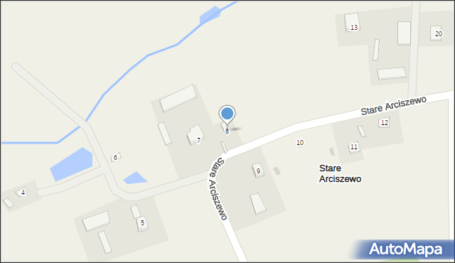 Stare Arciszewo, Stare Arciszewo, 8, mapa Stare Arciszewo