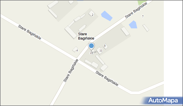 Stare Bagińskie, Stare Bagińskie, 13, mapa Stare Bagińskie