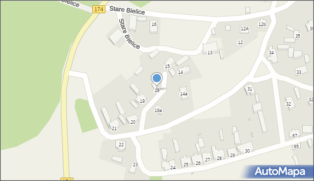 Stare Bielice, Stare Bielice, 18, mapa Stare Bielice
