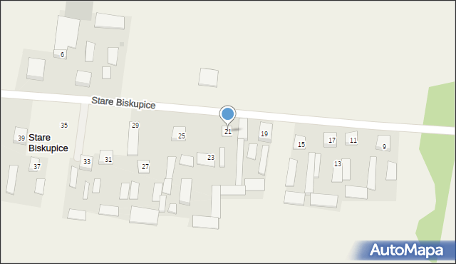 Stare Biskupice, Stare Biskupice, 21, mapa Stare Biskupice