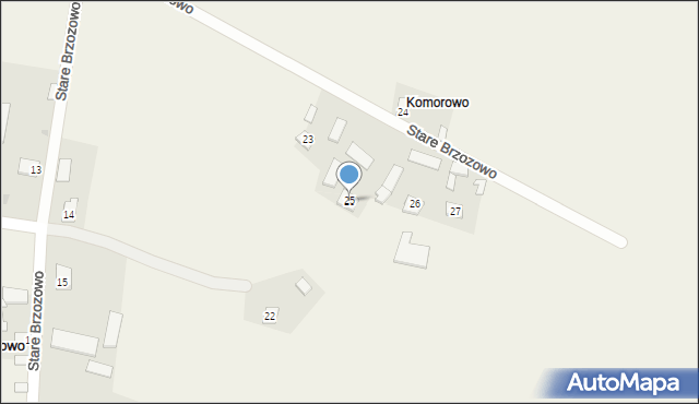 Stare Brzozowo, Stare Brzozowo, 25, mapa Stare Brzozowo
