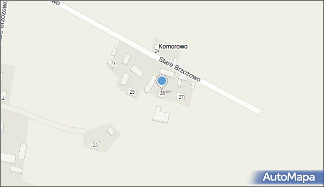 Stare Brzozowo, Stare Brzozowo, 26, mapa Stare Brzozowo
