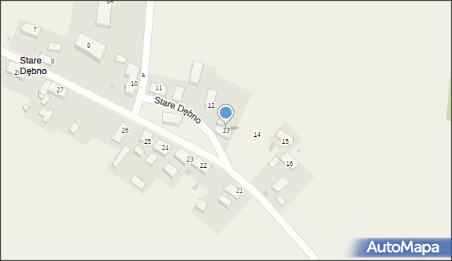 Stare Dębno, Stare Dębno, 13, mapa Stare Dębno