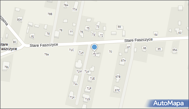 Stare Faszczyce, Stare Faszczyce, 71, mapa Stare Faszczyce