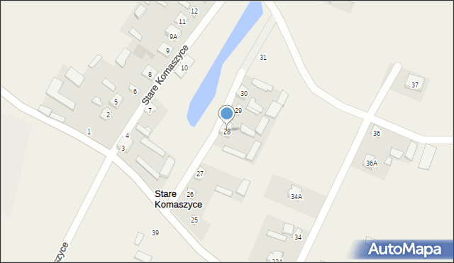 Stare Komaszyce, Stare Komaszyce, 28, mapa Stare Komaszyce