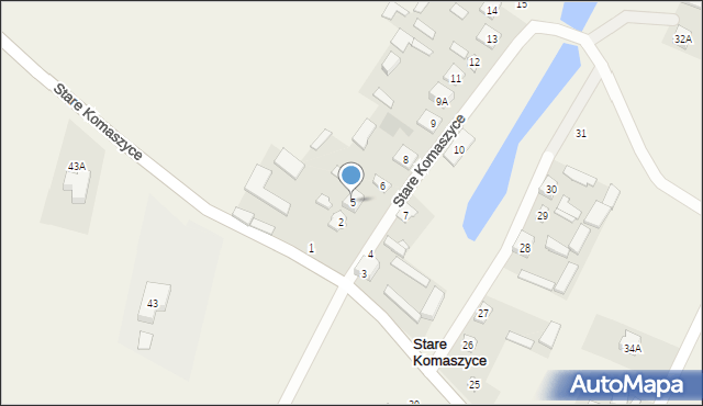 Stare Komaszyce, Stare Komaszyce, 5, mapa Stare Komaszyce