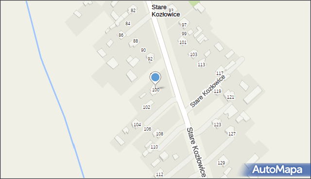 Stare Kozłowice, Stare Kozłowice, 100, mapa Stare Kozłowice