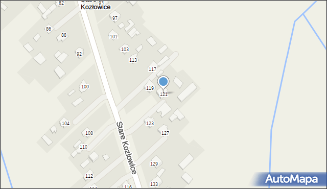 Stare Kozłowice, Stare Kozłowice, 121, mapa Stare Kozłowice