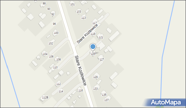 Stare Kozłowice, Stare Kozłowice, 123, mapa Stare Kozłowice