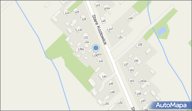 Stare Kozłowice, Stare Kozłowice, 140, mapa Stare Kozłowice