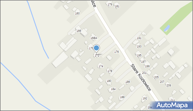 Stare Kozłowice, Stare Kozłowice, 172, mapa Stare Kozłowice