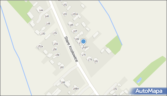 Stare Kozłowice, Stare Kozłowice, 173, mapa Stare Kozłowice