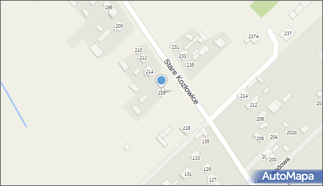 Stare Kozłowice, Stare Kozłowice, 216, mapa Stare Kozłowice
