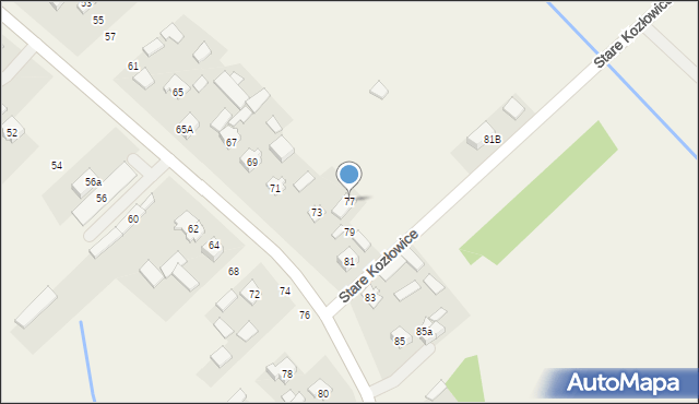 Stare Kozłowice, Stare Kozłowice, 77, mapa Stare Kozłowice