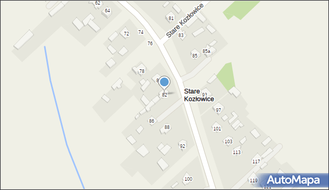 Stare Kozłowice, Stare Kozłowice, 82, mapa Stare Kozłowice