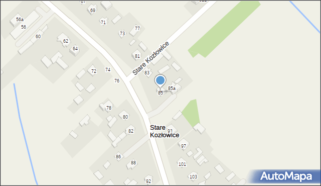 Stare Kozłowice, Stare Kozłowice, 85, mapa Stare Kozłowice