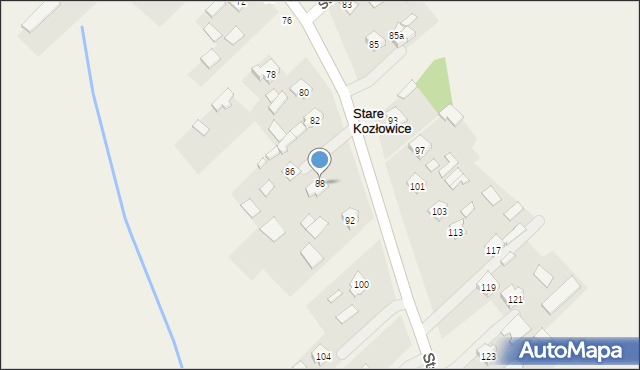 Stare Kozłowice, Stare Kozłowice, 88, mapa Stare Kozłowice