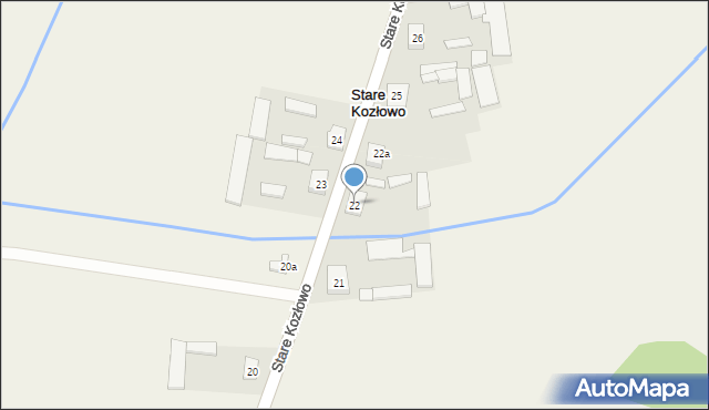 Stare Kozłowo, Stare Kozłowo, 22, mapa Stare Kozłowo