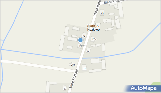 Stare Kozłowo, Stare Kozłowo, 23, mapa Stare Kozłowo