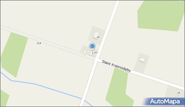 Stare Krasnodęby, Stare Krasnodęby, 1, mapa Stare Krasnodęby