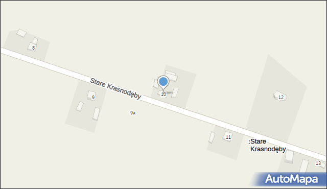 Stare Krasnodęby, Stare Krasnodęby, 10, mapa Stare Krasnodęby