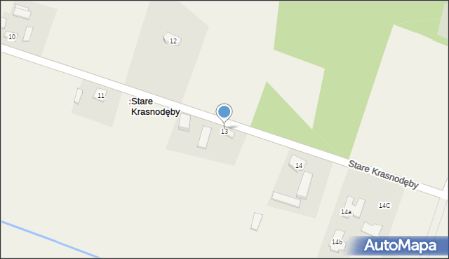 Stare Krasnodęby, Stare Krasnodęby, 13a, mapa Stare Krasnodęby