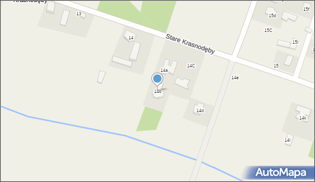 Stare Krasnodęby, Stare Krasnodęby, 14b, mapa Stare Krasnodęby