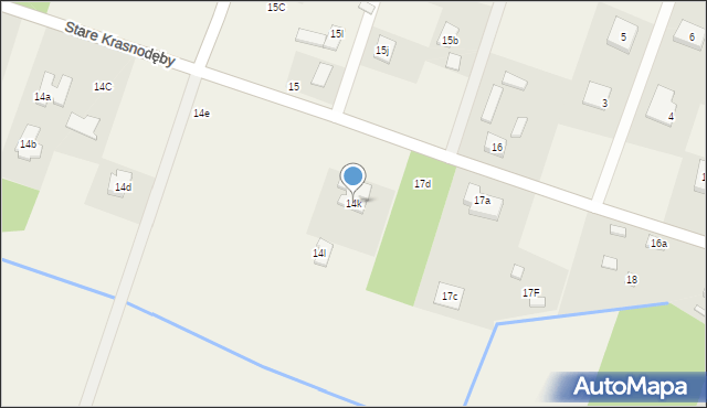 Stare Krasnodęby, Stare Krasnodęby, 14k, mapa Stare Krasnodęby