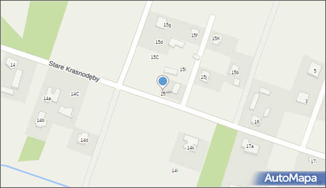 Stare Krasnodęby, Stare Krasnodęby, 15, mapa Stare Krasnodęby