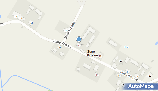 Stare Krzywe, Stare Krzywe, 13, mapa Stare Krzywe