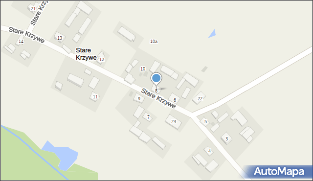 Stare Krzywe, Stare Krzywe, 8, mapa Stare Krzywe