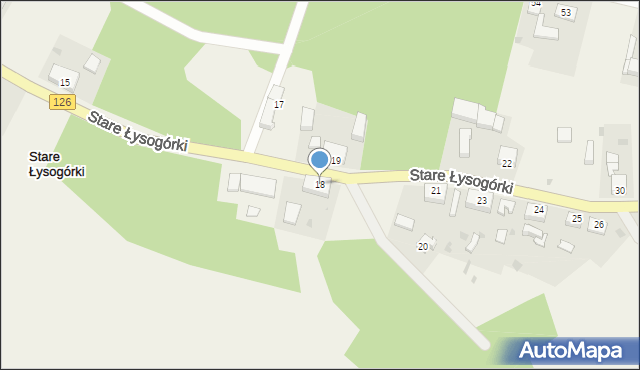 Stare Łysogórki, Stare Łysogórki, 18, mapa Stare Łysogórki