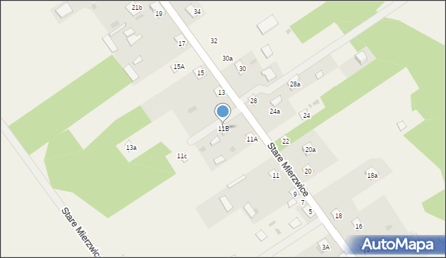 Stare Mierzwice, Stare Mierzwice, 11B, mapa Stare Mierzwice