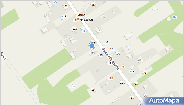 Stare Mierzwice, Stare Mierzwice, 15A, mapa Stare Mierzwice