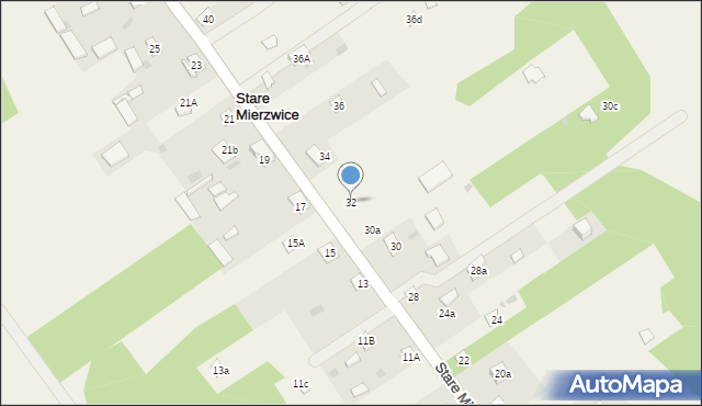 Stare Mierzwice, Stare Mierzwice, 32, mapa Stare Mierzwice
