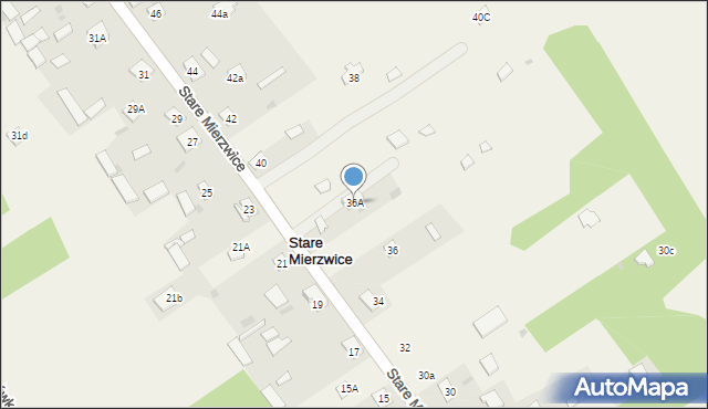 Stare Mierzwice, Stare Mierzwice, 36A, mapa Stare Mierzwice
