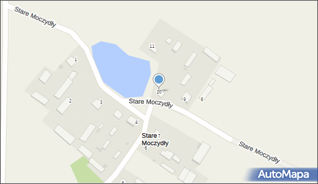 Stare Moczydły, Stare Moczydły, 10, mapa Stare Moczydły