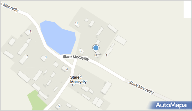 Stare Moczydły, Stare Moczydły, 9, mapa Stare Moczydły