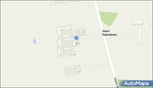 Stare Nadratowo, Stare Nadratowo, 14, mapa Stare Nadratowo