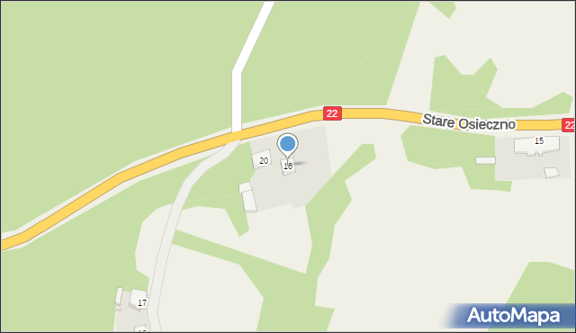 Stare Osieczno, Stare Osieczno, 16, mapa Stare Osieczno