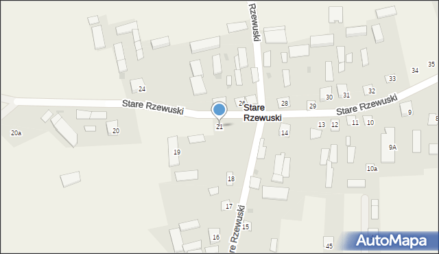 Stare Rzewuski, Stare Rzewuski, 21, mapa Stare Rzewuski