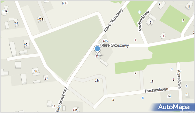 Stare Skoszewy, Stare Skoszewy, 12, mapa Stare Skoszewy